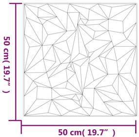 Painéis de parede 24 pcs 50x50 cm 6m² XPS ametista branco