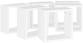 Prateleiras de parede em forma de cubo 6 pcs 30x15x30cm branco