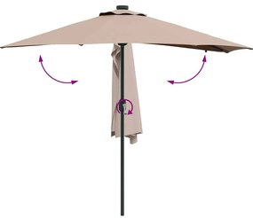 Guarda-sol de Jardim Cinzento-acastanhado 294 x 150 x 223 cm