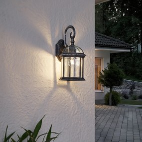 Candeeiro de Parede Exterior Clássico Prateado Antigo IP44 - Glasgow