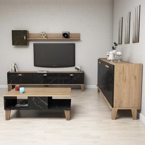 Conjunto de Mobiliário de Sala de Estar Sumer – Carvalho – TV Stand: 1