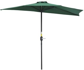 Chapéu de Sol Semicircular 269x138x236cm Chapéu de Sol à Manivela para