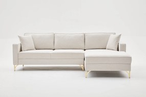 Sofá de Canto Berlin – Creme Dourado – 258x83x181 cm