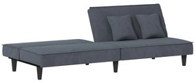 Sofá-cama veludo cinzento-escuro