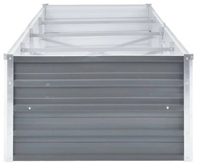Canteiro elevado de jardim aço galvanizado 320x80x45cm cinzento