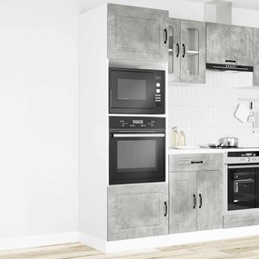 Armários forno 2pcs Lucca derivados de madeira cinzento cimento