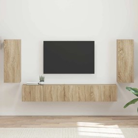vidaXL Conjunto de móvel de TV 4 pcs Carvalho Sonoma