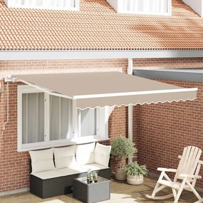 vidaXL Toldo Retrátil Bege 300 x 250 cm Tecido e Aço