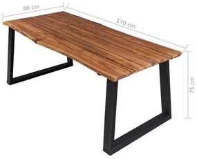 Mesa de jantar 170x90x75 cm madeira de acácia maciça