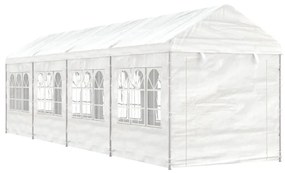 Gazebo com telhado 8,92x2,28x2,69 m polietileno branco