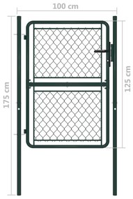 Portão de jardim 100x125 cm aço verde