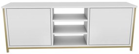 Móvel TV Otis – Dourado e Branco – 140 cm x 35,3 cm x 50,8 cm