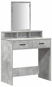 Espaço para Maquiagem com Gavetas Cinza Concreto 79x41x140 cm
