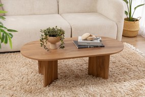Mesa de Café Oval - Cor Lute - 120x60x40cm