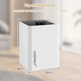 Aquecedor de Toalhas Aquecedor de Toalhas de Luxo Banheira com Temporizador de Desligamento Automático e Ecrã LED 23L SPA 114 x 178 cm Branco