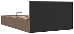 Cama hidráulica c/ arrumação 120x200cm tecido cinza-acastanhado