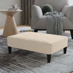 vidaXL Apoio de pés 78x56x32 cm veludo cor creme