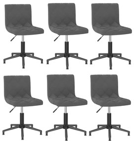 vidaXL Cadeiras de jantar giratórias 6 pcs veludo cinzento-escuro