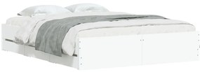 Estrutura de cama c/ gavetas 140x200cm derivados madeira branco