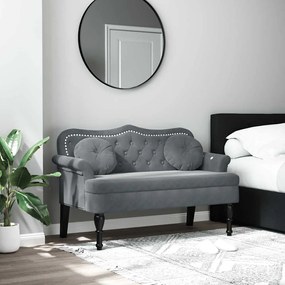 Banco com almofadões 120,5x65x75 cm veludo cinzento-escuro