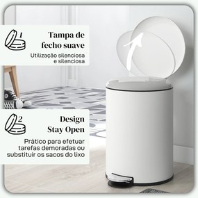 Balde de Lixo para Cozinha 20L Cubo de Lixo com Pedal Tampa com Fecham