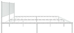 Estrutura de cama com cabeceira 180x200 cm metal branco