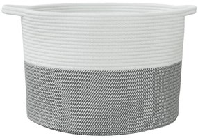 Cesto de arrumação Ø55x36 cm algodão cinzento e branco