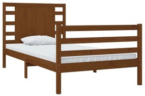 Estrutura de cama 90x200 cm pinho maciço castanho mel