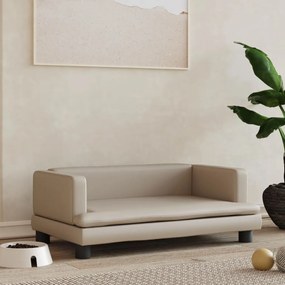 vidaXL Cama para cães 80x45x30 cm couro artificial cappuccino