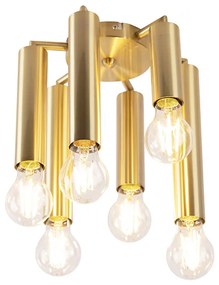 Candeeiro de teto Art Deco dourado 6 luzes - Tubi Art Deco