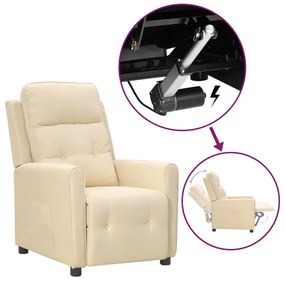 vidaXL Poltrona elevatória tecido cor creme