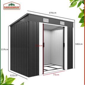 Abrigo Jardim para ferramentas em metal 196x122x182 cm antracite
