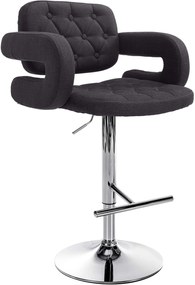Banco de bar Dublin em tecido 62 x 103-123 x 55 cm Preto