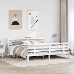 vidaXL Estrutura de cama c/ cabeceira sem colchão 180x200 cm branco