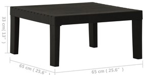 Mesa lounge de jardim plástico cinzento