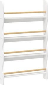 AIYAPLAY Estante infantil, estante com 4 prateleiras, prateleira de parede com proteção anti-capotamento Montessori 60 x 10 x 98 cm, Weiß | Aosom Portugal