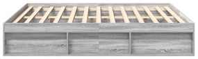Estrutura de cama super king size 180x200 cm cinzento sonoma