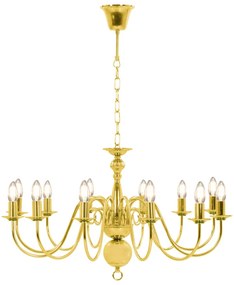 Lustre de 12 lâmpadas E14 dourado