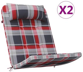 Almofadas de Cadeira Vermelhas Padrão Xadrez Vermelho
