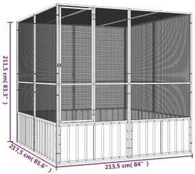 Gaiola pássaros 213,5x217,5x211,5 cm aço galvanizado antracite