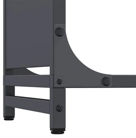 Suporte para lenha 90x28x65 cm aço laminado a frio antracite