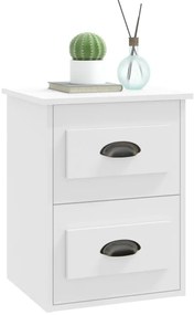 Mesas de cabeceira de parede 2 pcs 41,5x36x53 cm branco