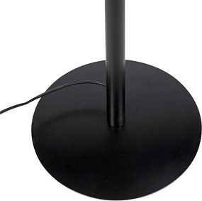 Candeeiro de pé retro preto com cúpula creme - Simplo