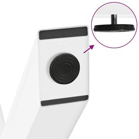 Pés para mesa de jantar em formato de X, 3 peças, branco, 70x(72-73) c