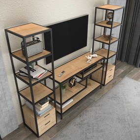 Unidade de TV Robbins – Preto Carvalho – 198 cm x 39 cm x 160 cm