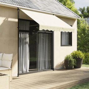 Toldo retrátil 200x150 cm tecido e aço cor creme