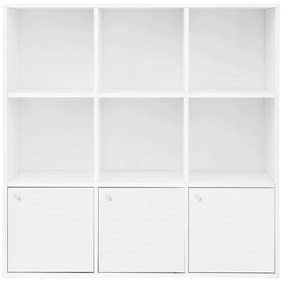 Estante cubos 3 portas armário 97,5 x 30 x 97,5 cm branco