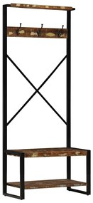 vidaXL Suporte para roupas 80x40x190 cm madeira reciclada maciça