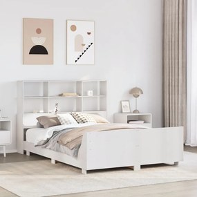 Cama sem colchão 120x190 cm madeira de pinho maciça branco