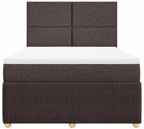 Cama com molas/colchão 140x190 cm tecido castanho-escuro